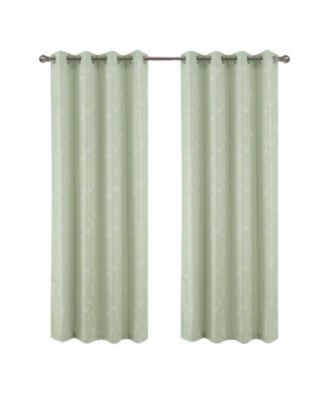 100 percentage  Polyester 140 GSM Reed Embroidered Grommet Curtain Panel