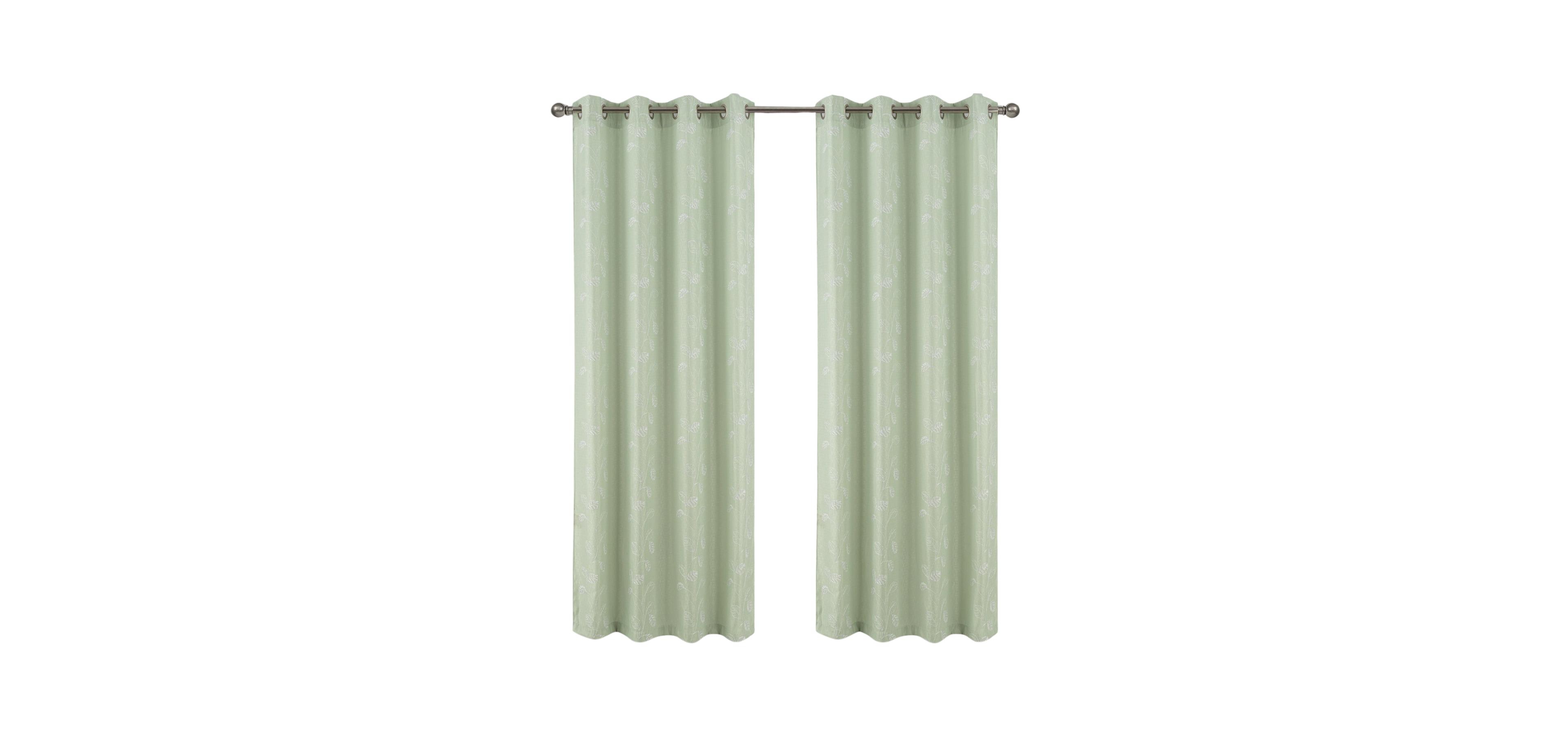 Rt Designers Collection 100 percentage Polyester 140 Gsm Reed Embroidered Grommet Curtain Panel