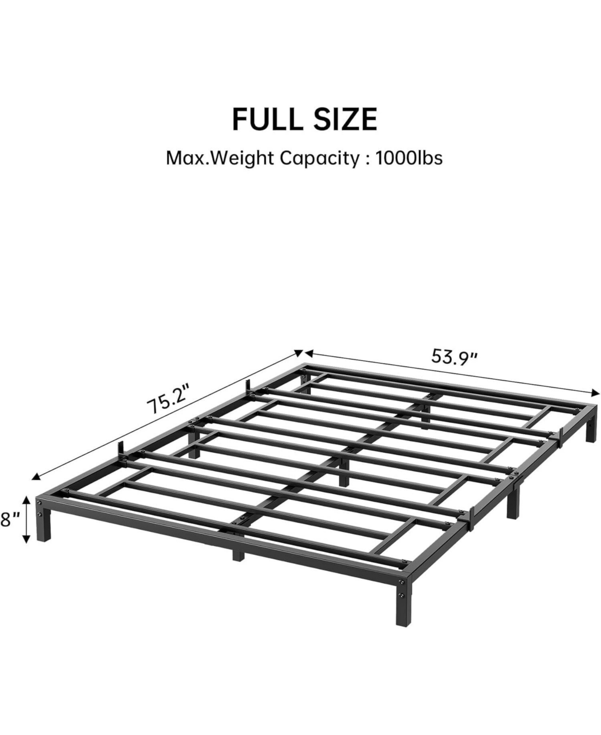 gaomon 8 Inch Size Bed Frames Heavy Duty Metal Platform Bed with Under Bed Storage, Sturdy Steel Slat Support