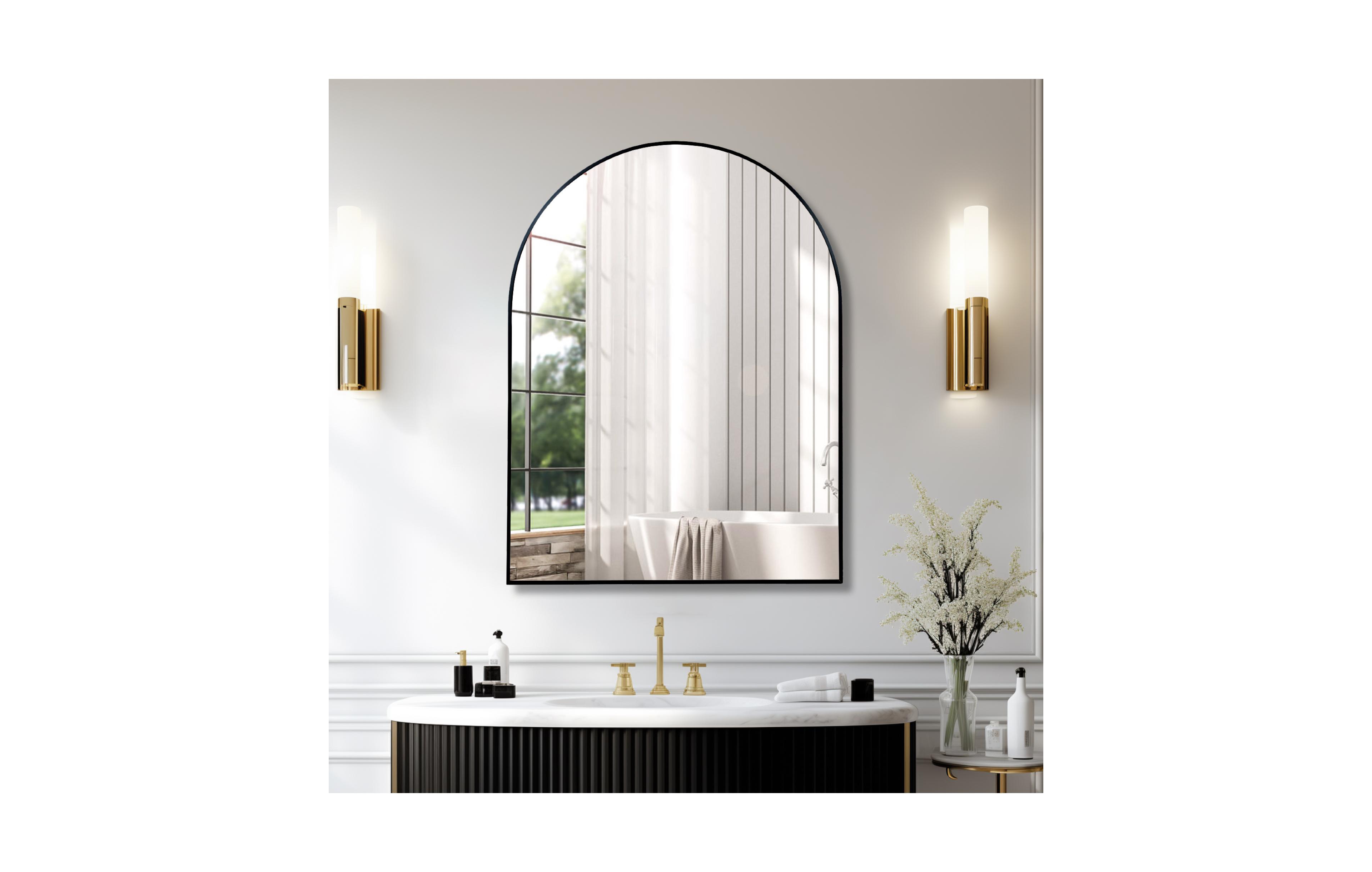 Rainsken 30x40 Inch Arch Bathroom Mirror