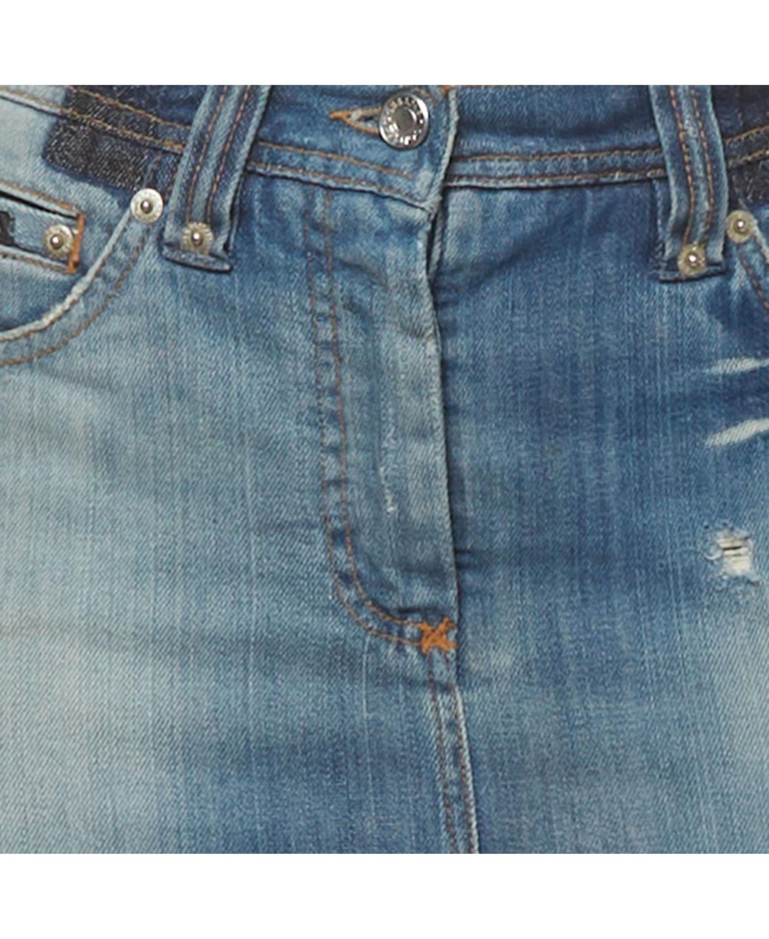 Pre-Owned Dolce and Gabbana Women's Faded Denim Pencil Skirt