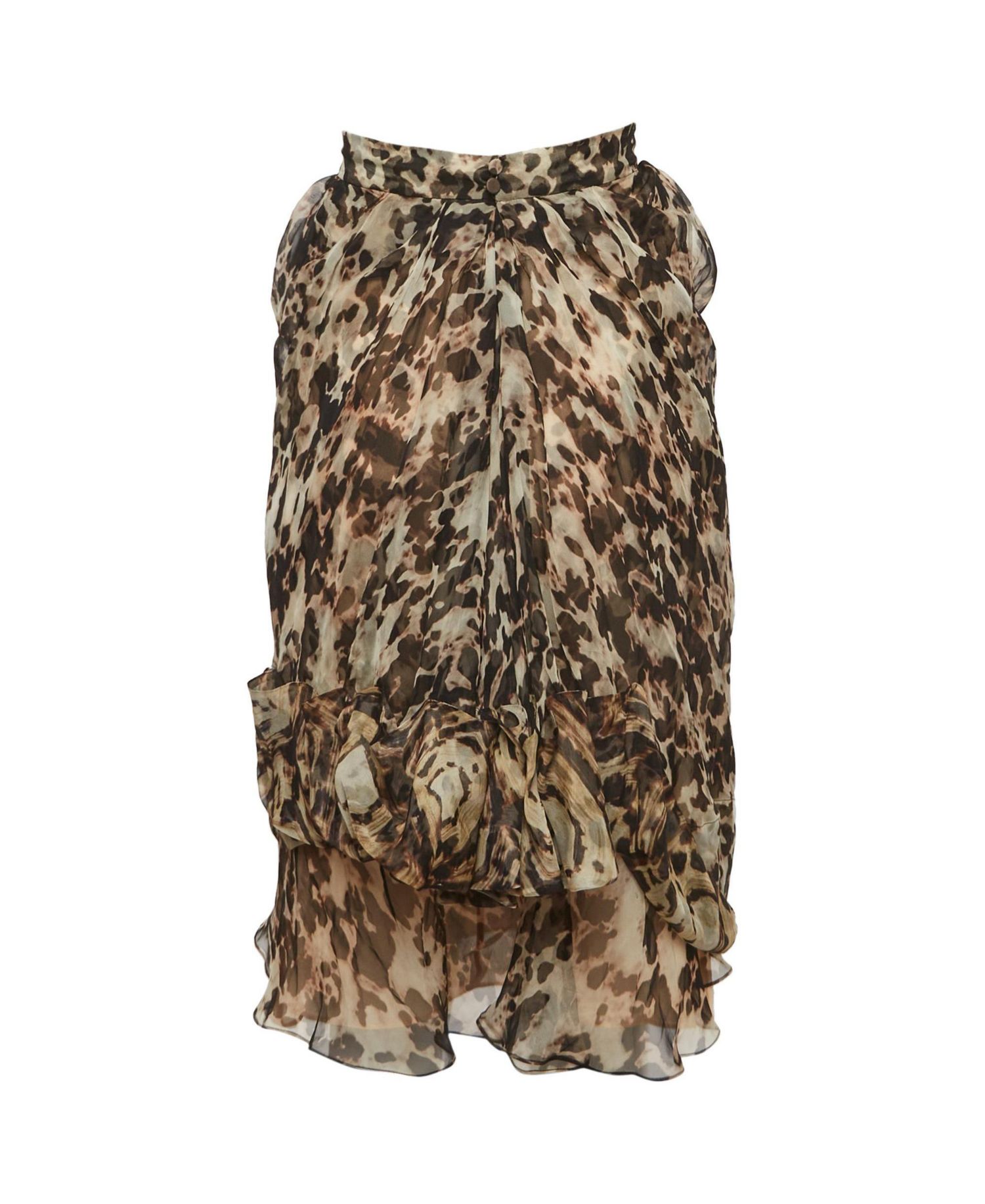 Women's Abstract Print Chiffon Draped Mini Skirt