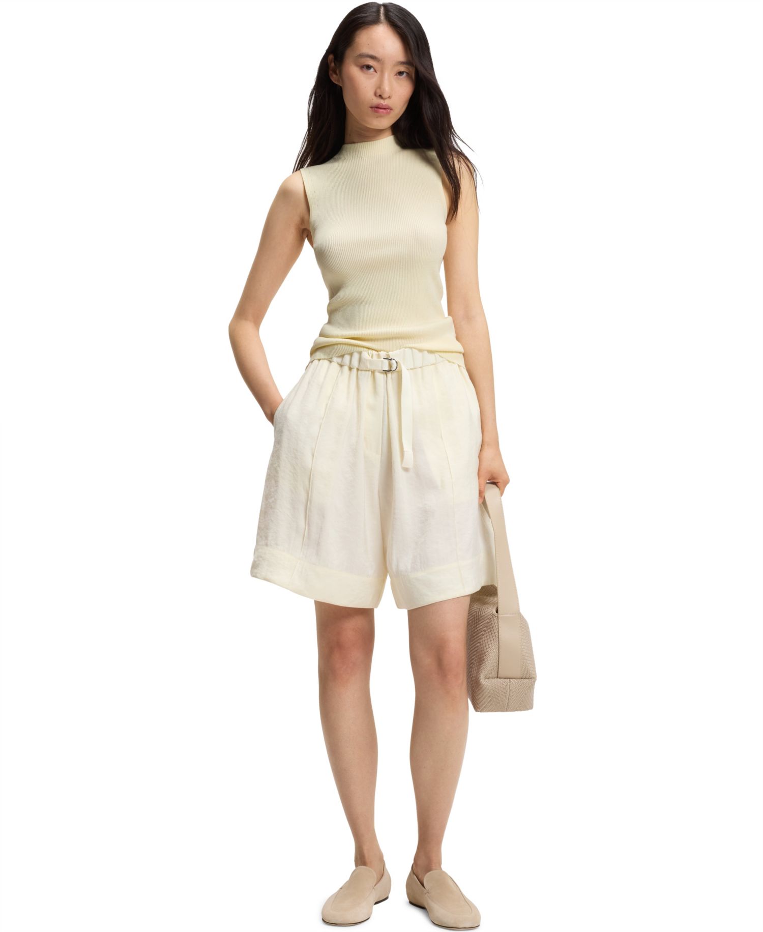 BOSS by Women's Slim-Fit Ribbed-Knit Top