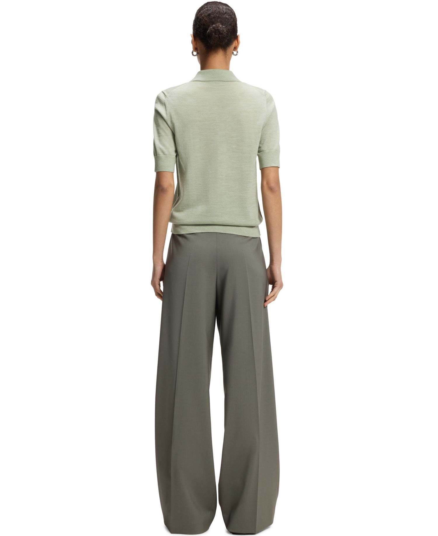 BOSS by Women's Merino Wool Collared Sweater