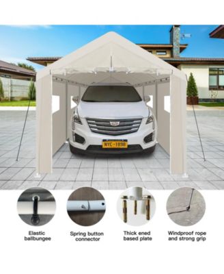 10 x 30 Ft Heavy Duty Portable Carport Garage Tent with Windows, Outdoor Storage Shelter