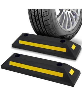Set of 2 Heavy-Duty Parking Curb Tire Stops for Cars & Trucks