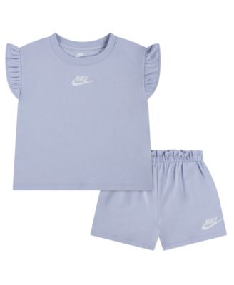 Girls' 4-6X Crewneck French Terry T-Shirt and Shorts, 2-Piece Set