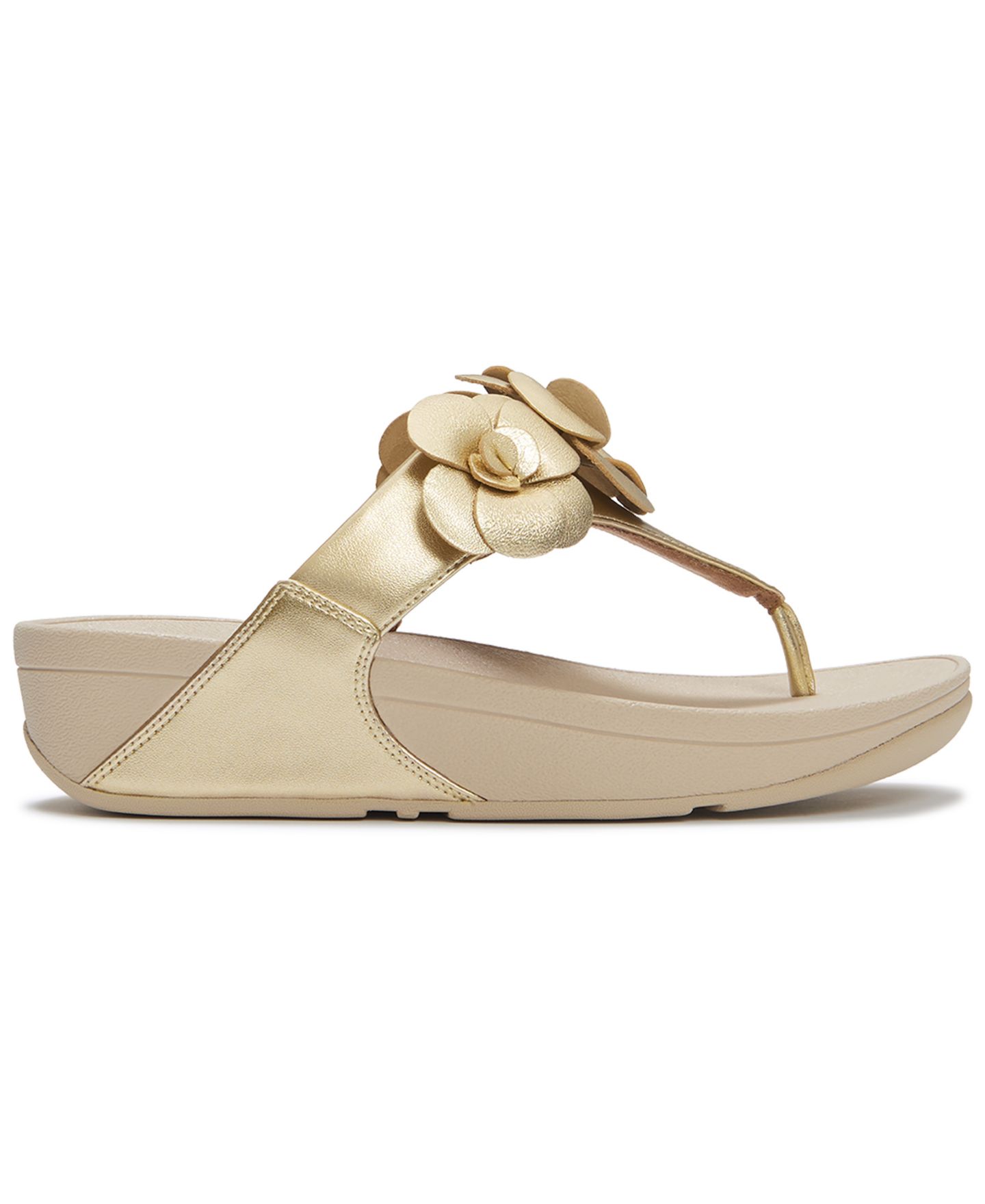 Женские сандалии FitFlop Lulu Flower Toe Post Slip-On, цвет: Platino — фото 2