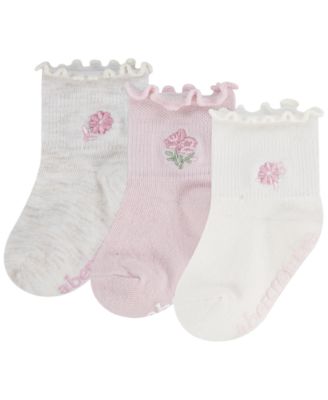 Girls' 6M-4T Crew Socks, 3-Pack