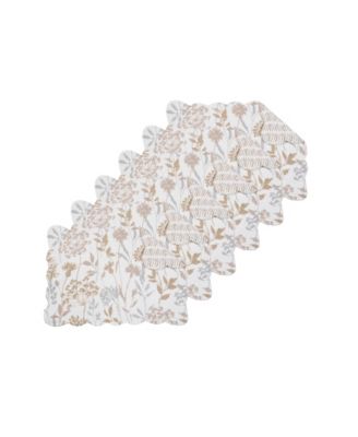  Carmella Fields 100% Cotton Quilted Set of 6 Placemats 13" x 19