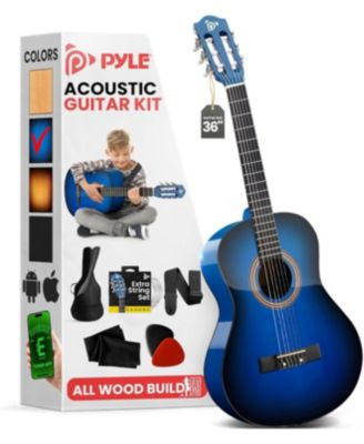 Beginner Acoustic Guitar Kit, 3/4 Junior Size All-Wood Guitar for Kids & Adults, 36" Burst
