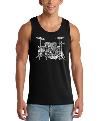 Men's Drum Set Word Art Graphic Tank Top