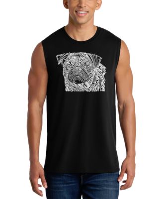 Men's Dog Face Word Art Graphic Tank Top