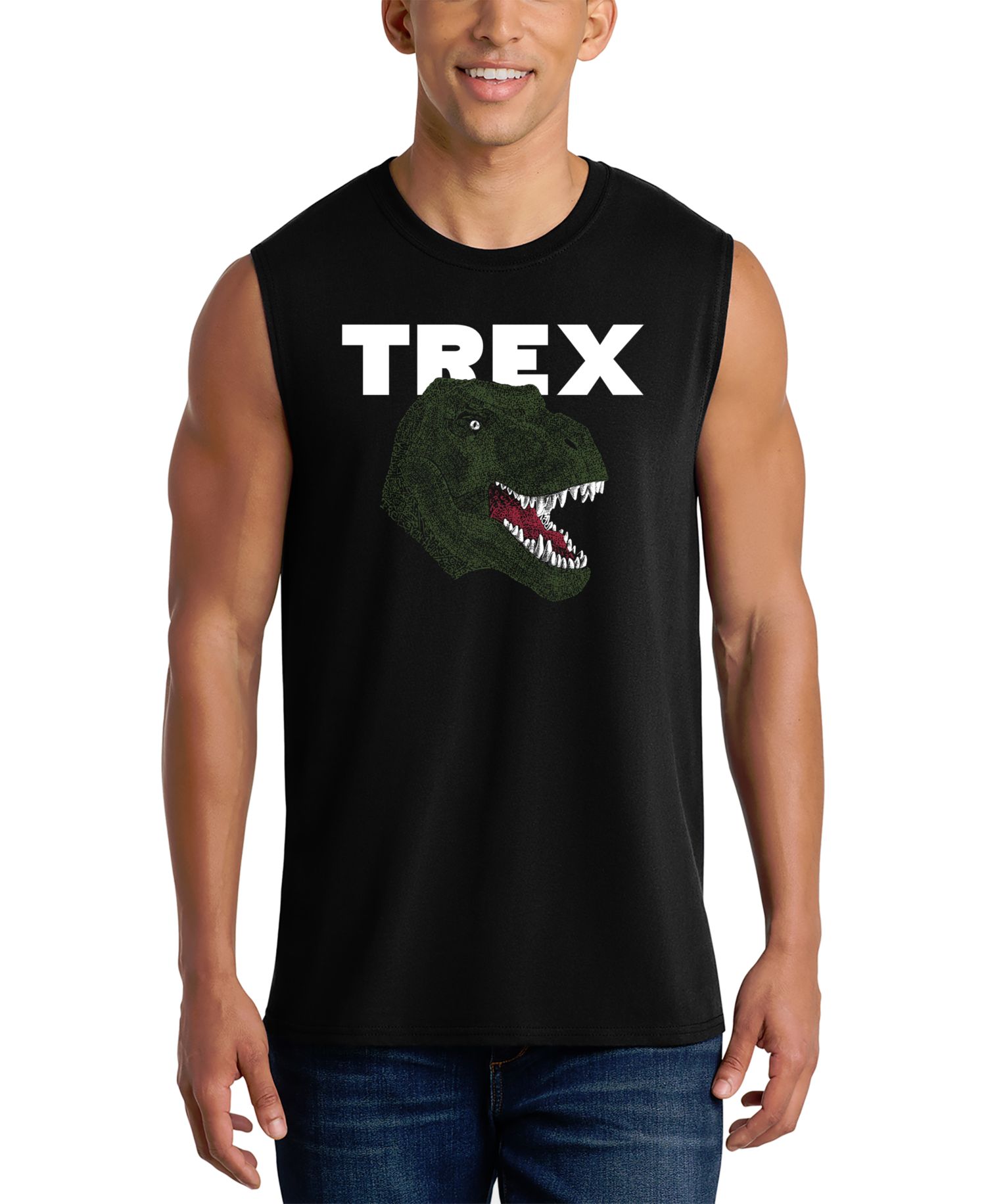 Men's T-Rex Dinosaur Head Graphic Tank Top