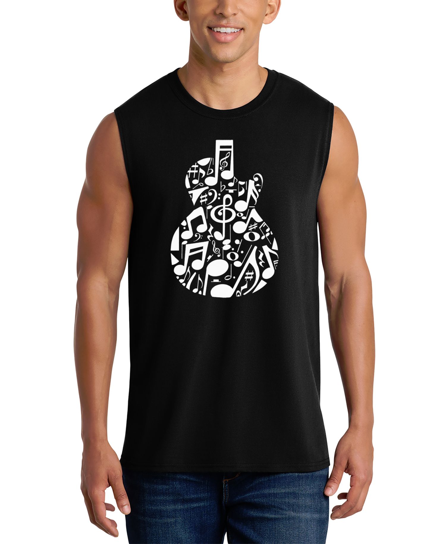 Men's Music Notes Word Art Graphic Tank Top