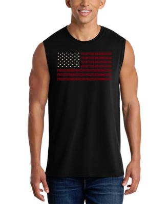 Men's American Flag Word Art Crewneck Tank Top