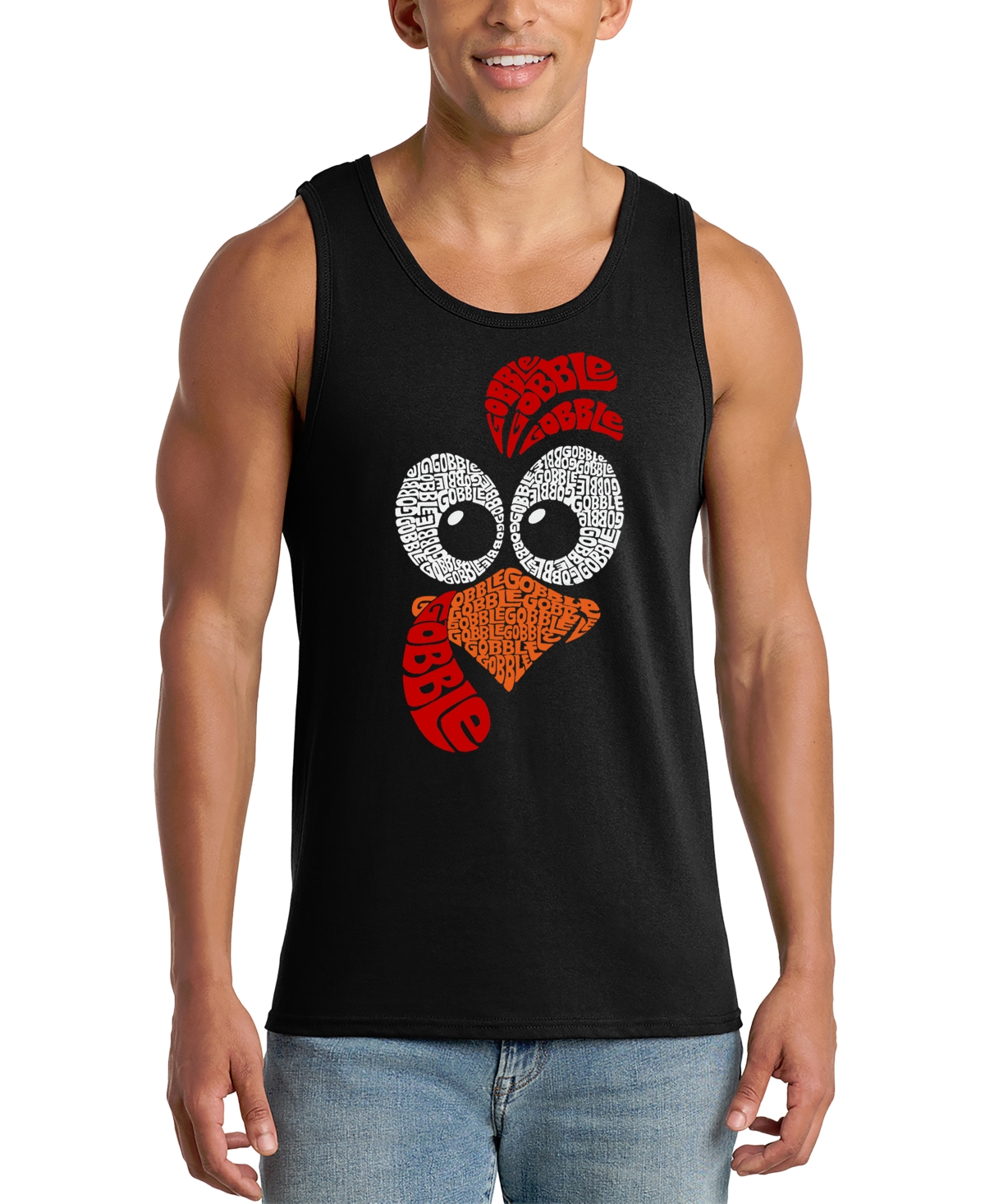 La Pop Art Men's Cute Owl Word Graphic Tank Top
