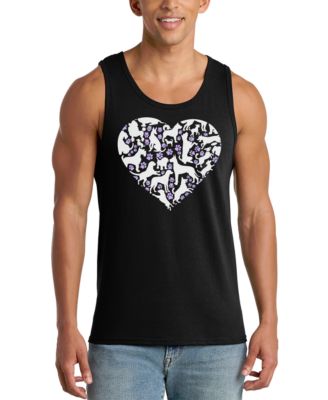 Men's Penguin Heart Word Art Graphic Tank Top