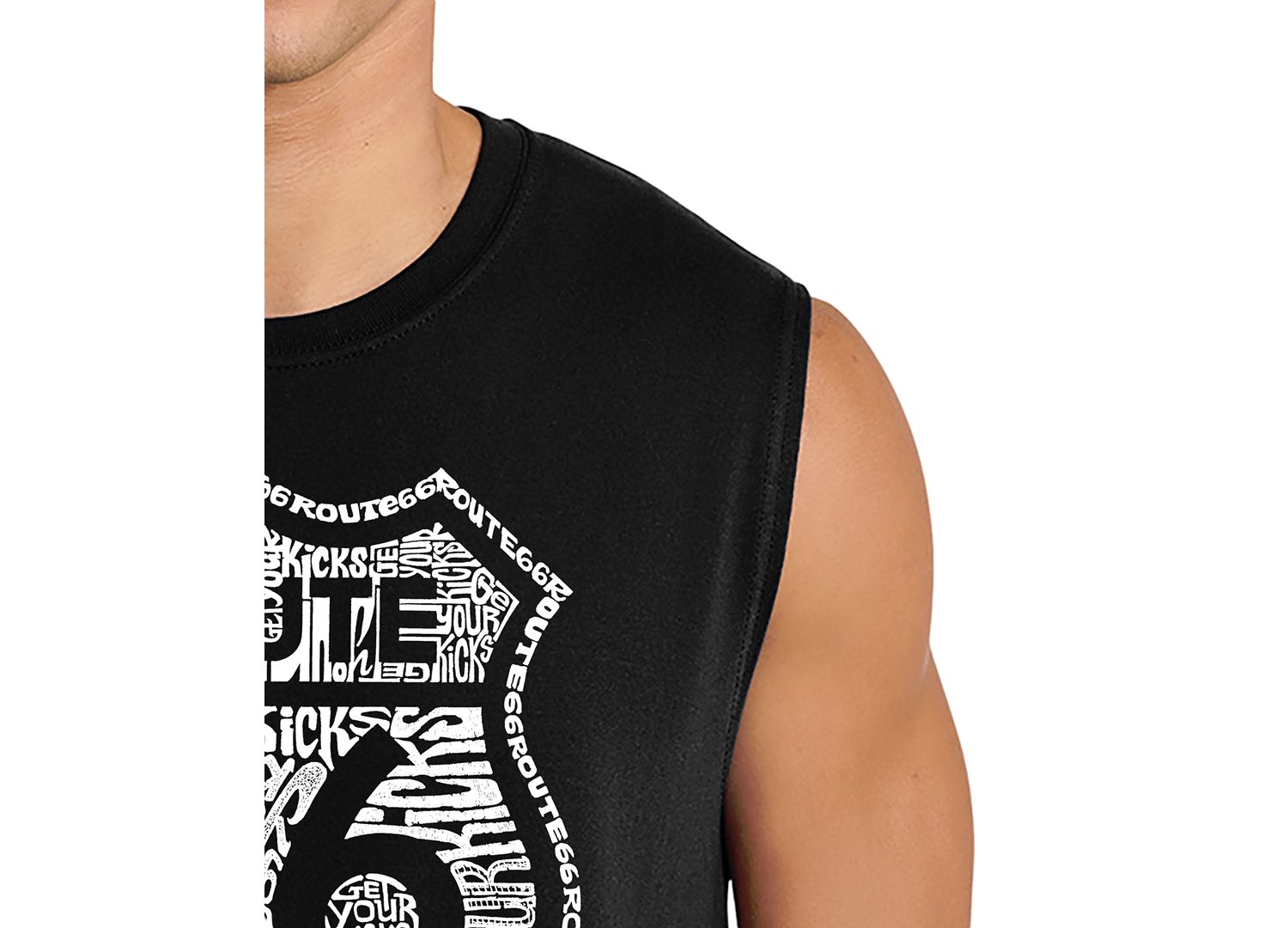 Men's Route 66 Vintage Highway Shield Word Art Graphic Tank Top