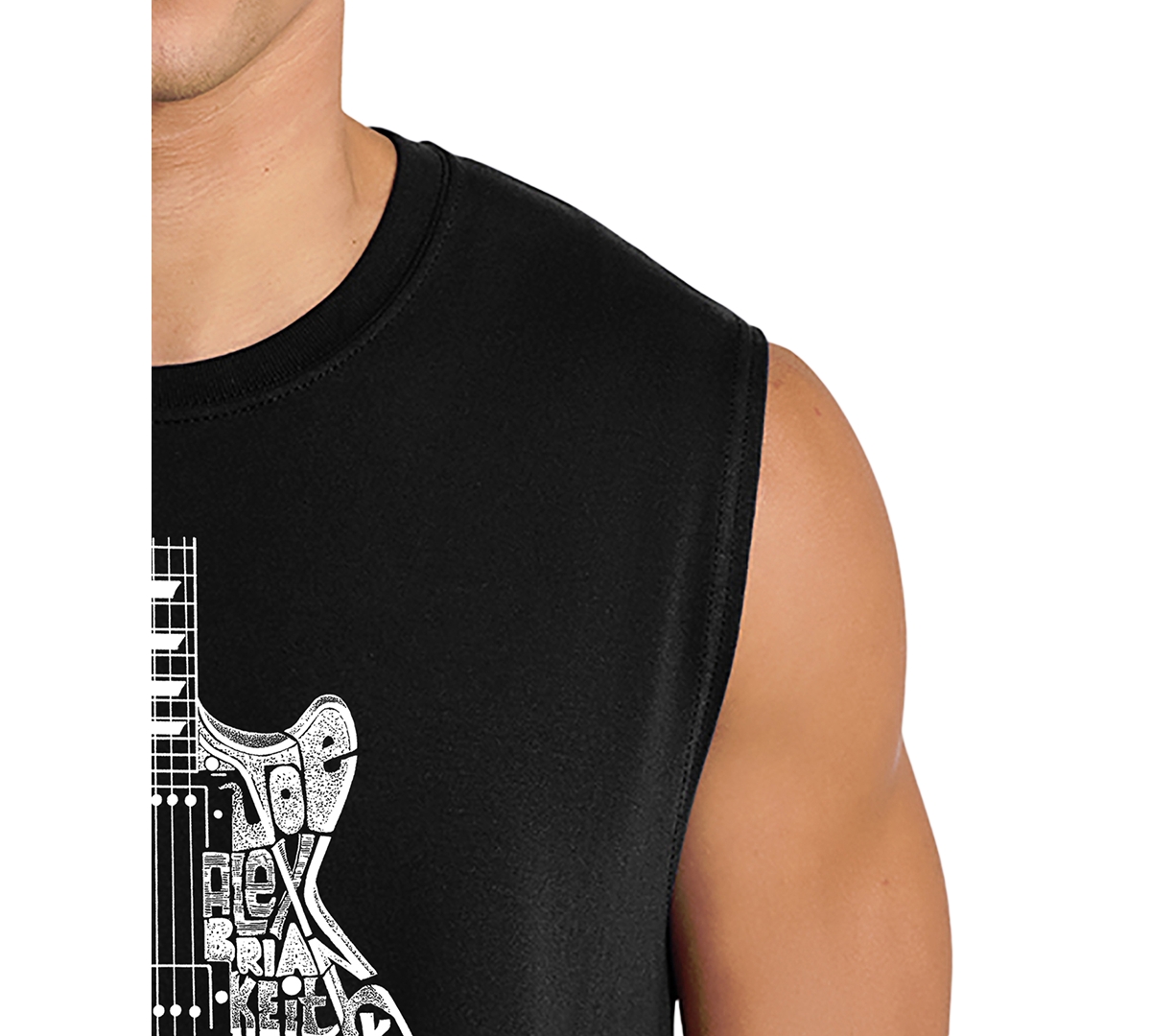 La Pop Art Men's Guitar Word Graphic Tank Top