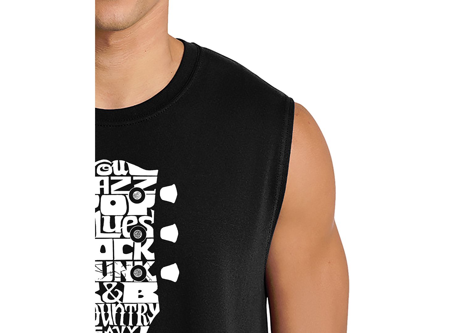 Men's Guitar Word Art Graphic Tank Top
