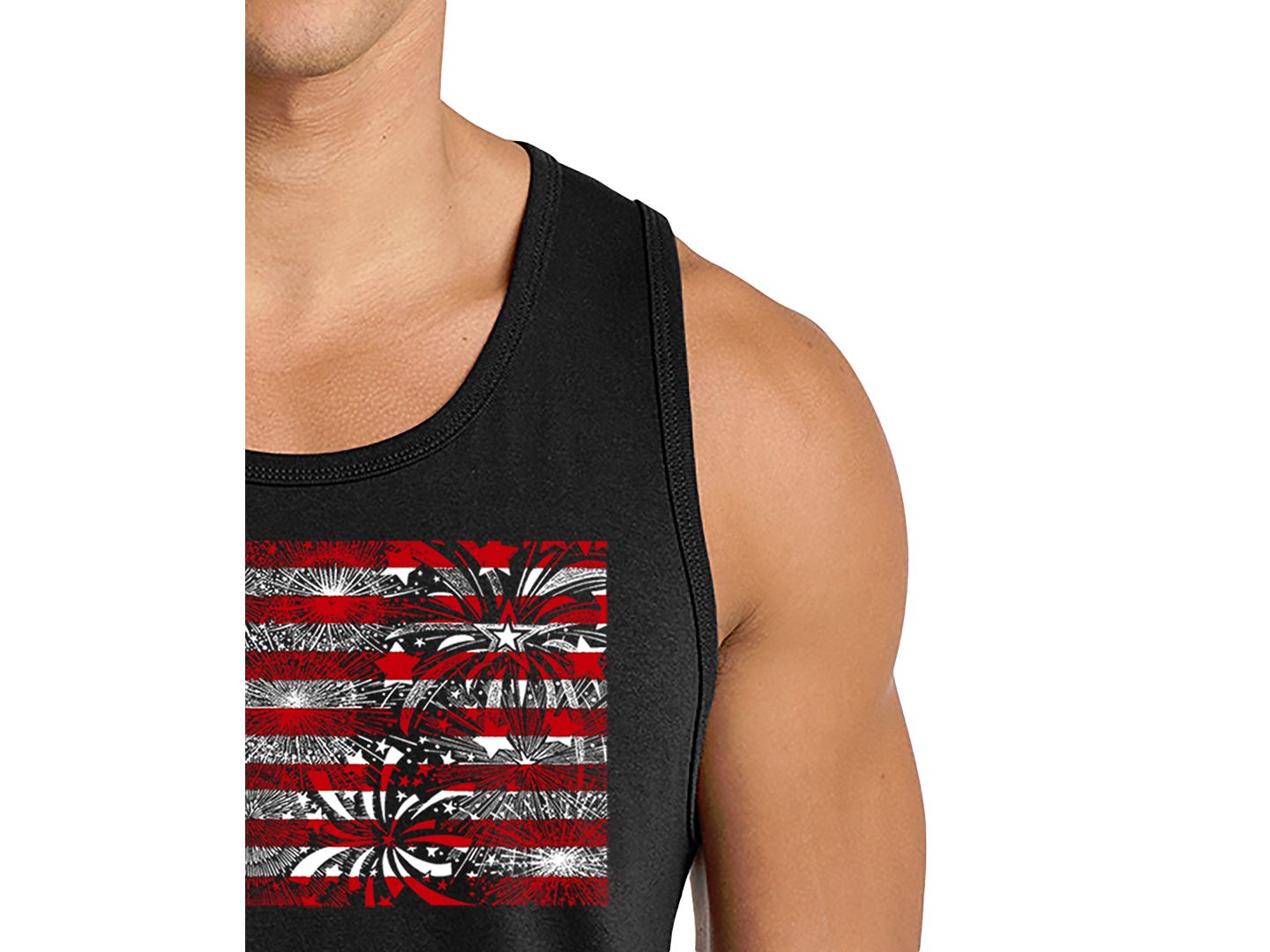 Мужской топ LA Pop Art USA Flag Patriotic Motivational Graphic, цвет: Чёрный — фото 2