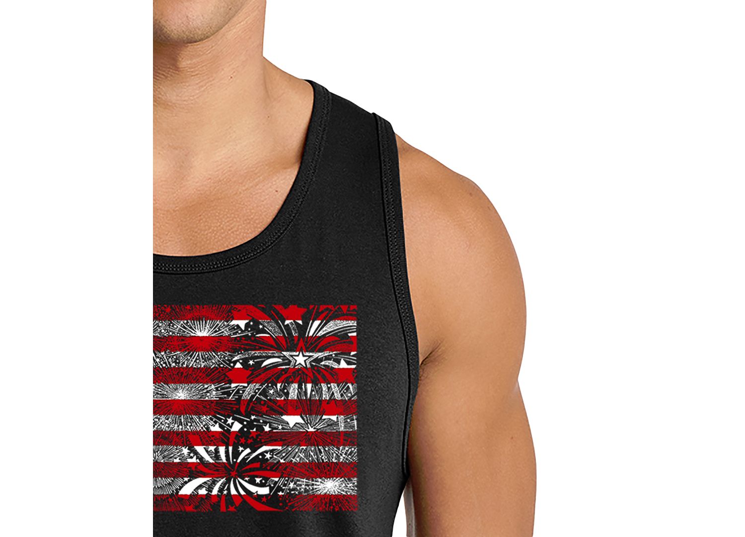 Men's USA Flag Patriotic Motivational Graphic Tank Top