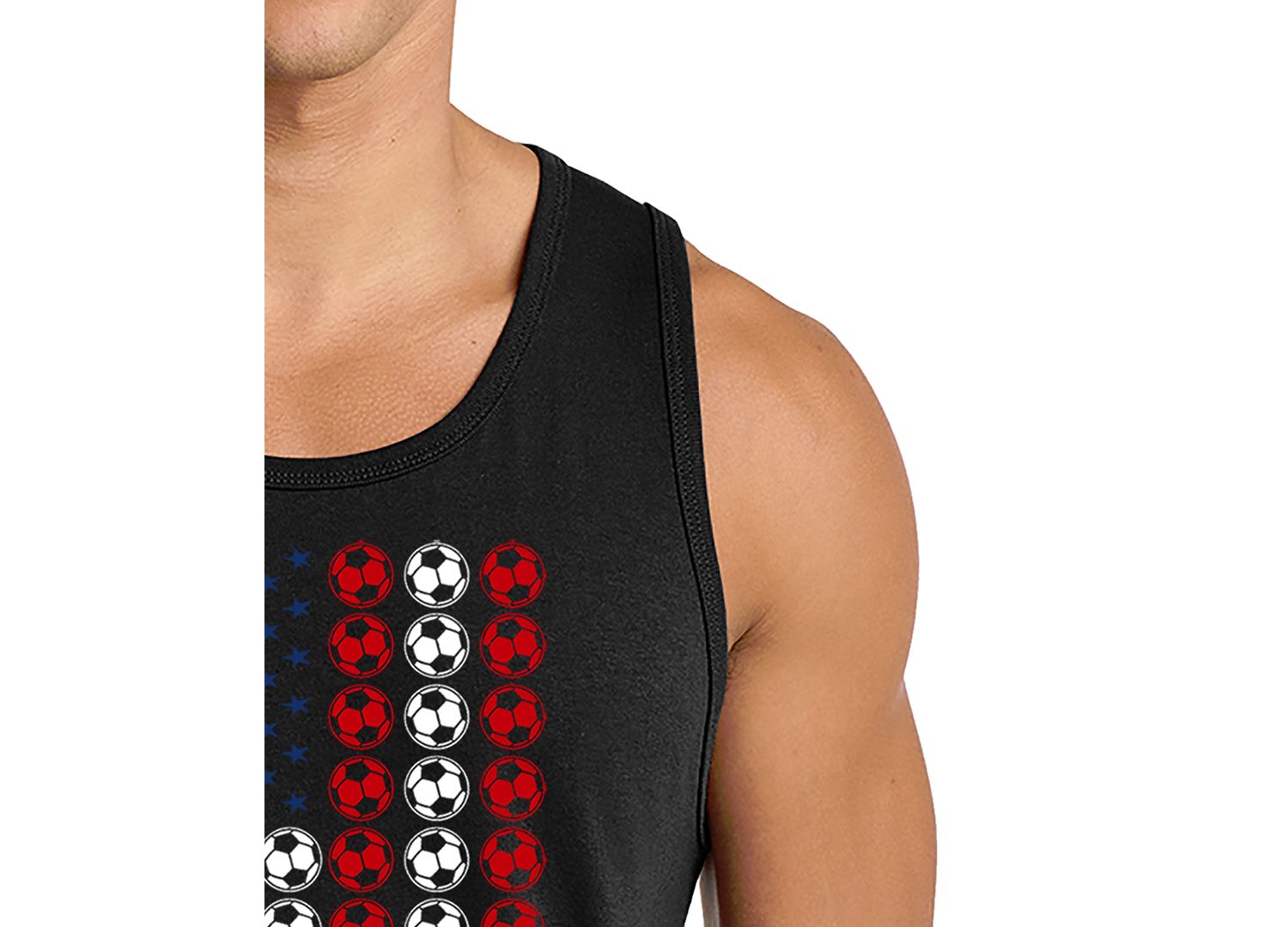 Men's Soccer Ball American Flag Graphic Tank Top