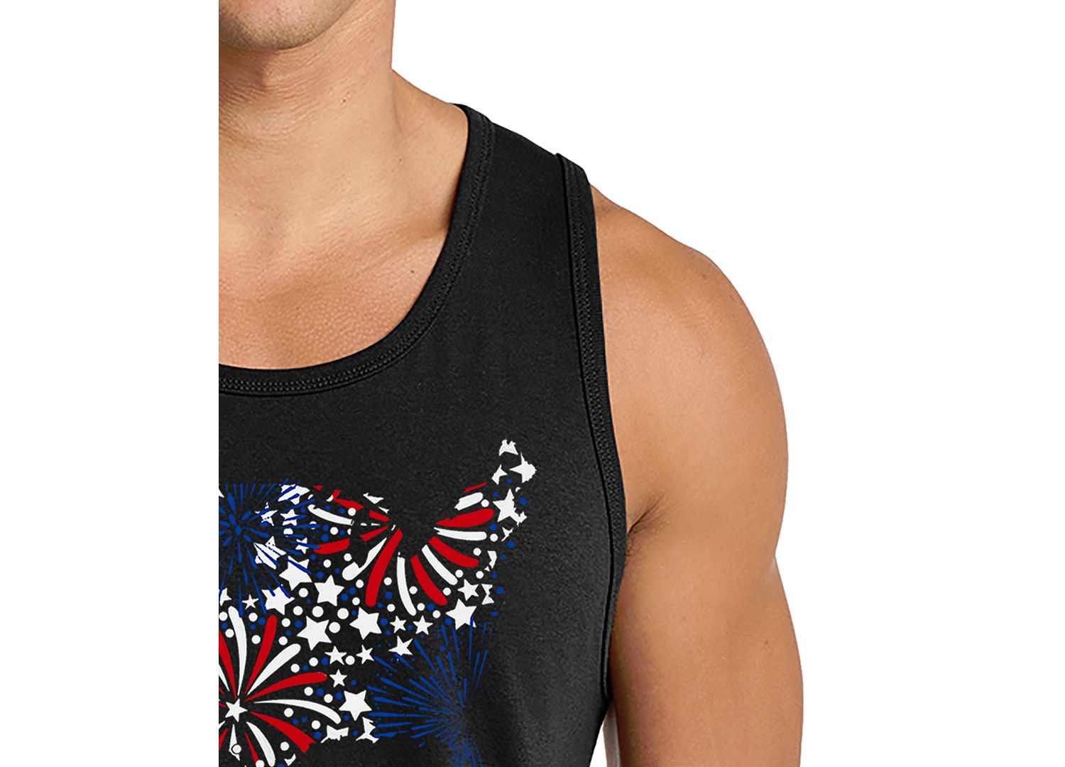 Men's USA Fireworks Map Graphic Tank Top
