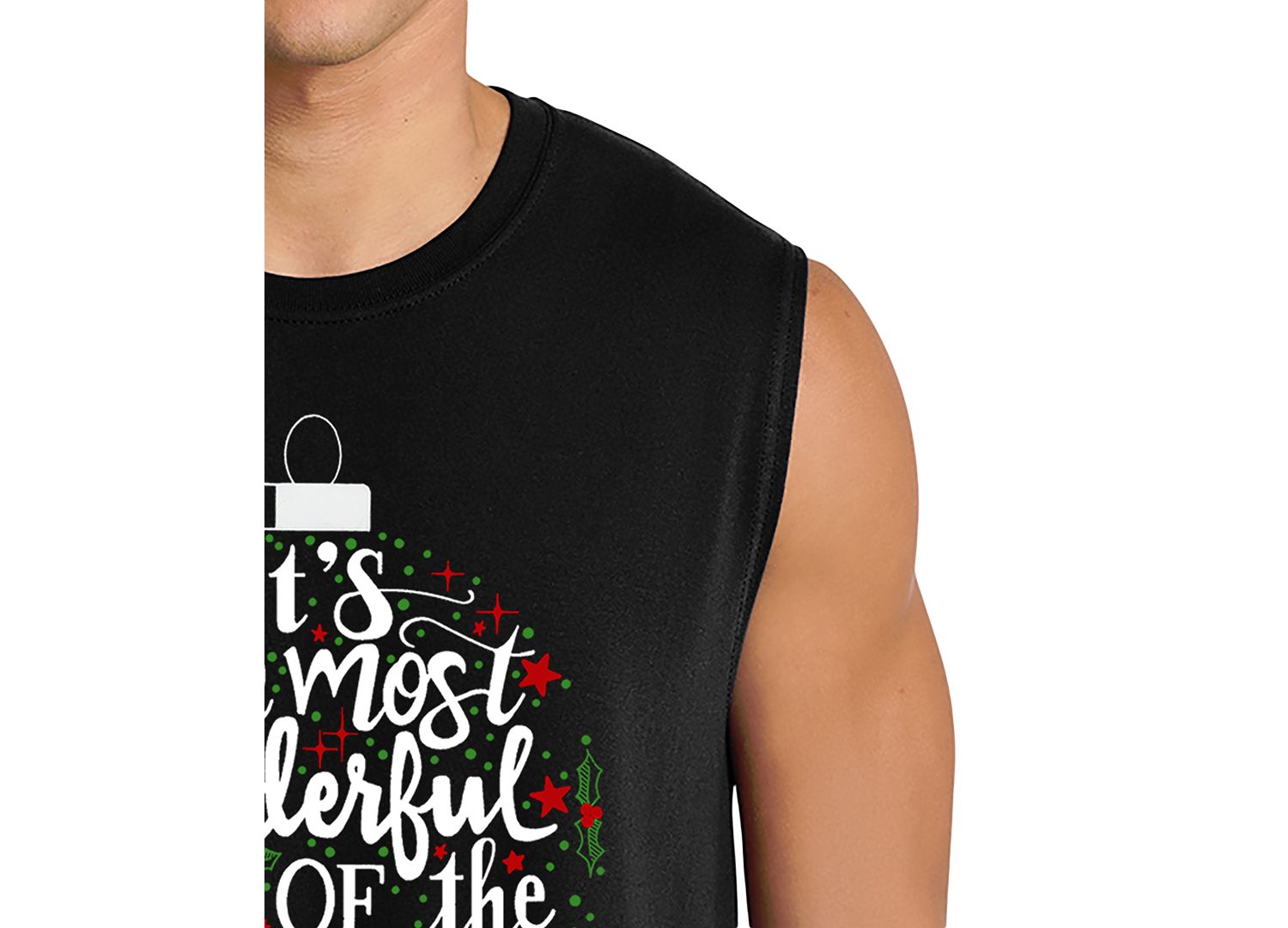 Men's It’s the Most Wonderful Time of the Year Word Art Tank Top