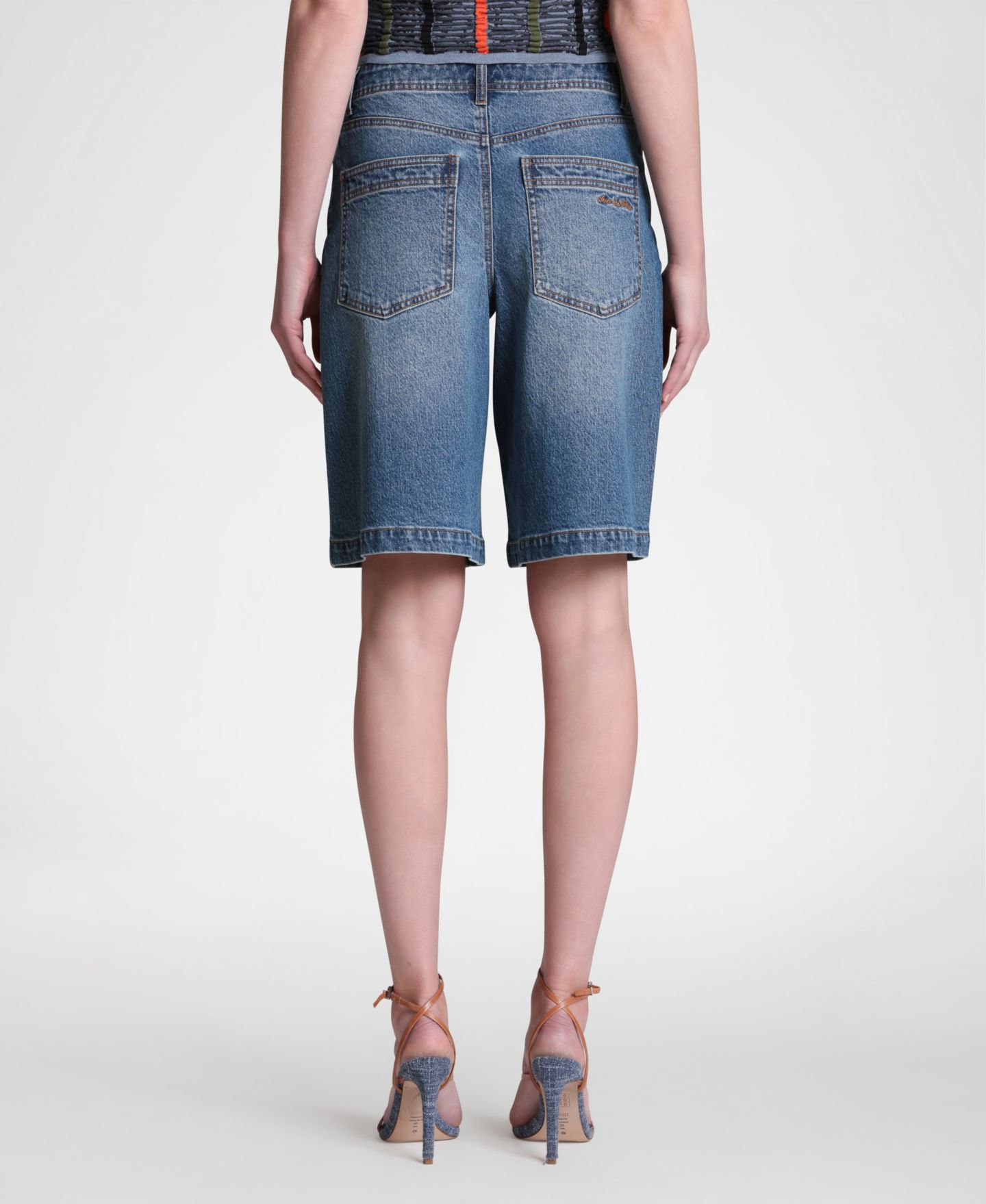 Женские шорты Avec Les Filles Drawstring Mid-Rise, цвет: Синий — фото 4