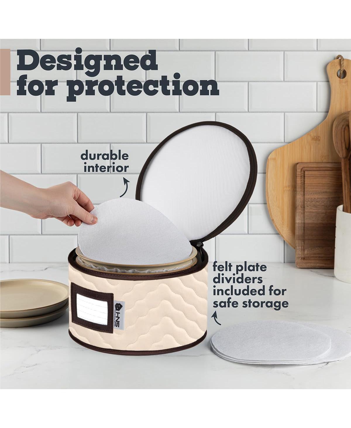Florida Brands Quilted Microfiber China Organizer Box with Dividers - Protects & Organizes Up to 12 Pieces