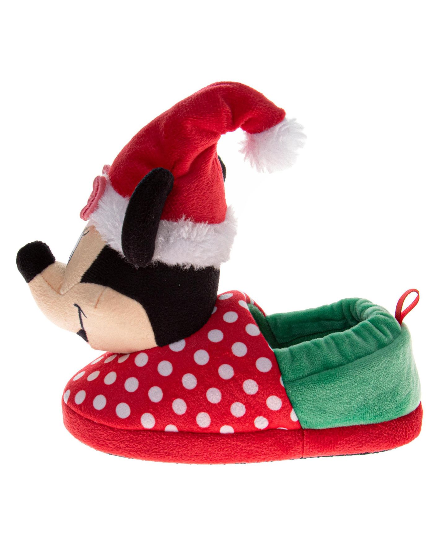 Тапочки Disney Minnie Mouse Christmas Slippers Cozy, Plush, and Festive Santa House Shoes (Toddler Sizes 5-10 / Little Kid Sizes 11-12) для девочек — фото 4