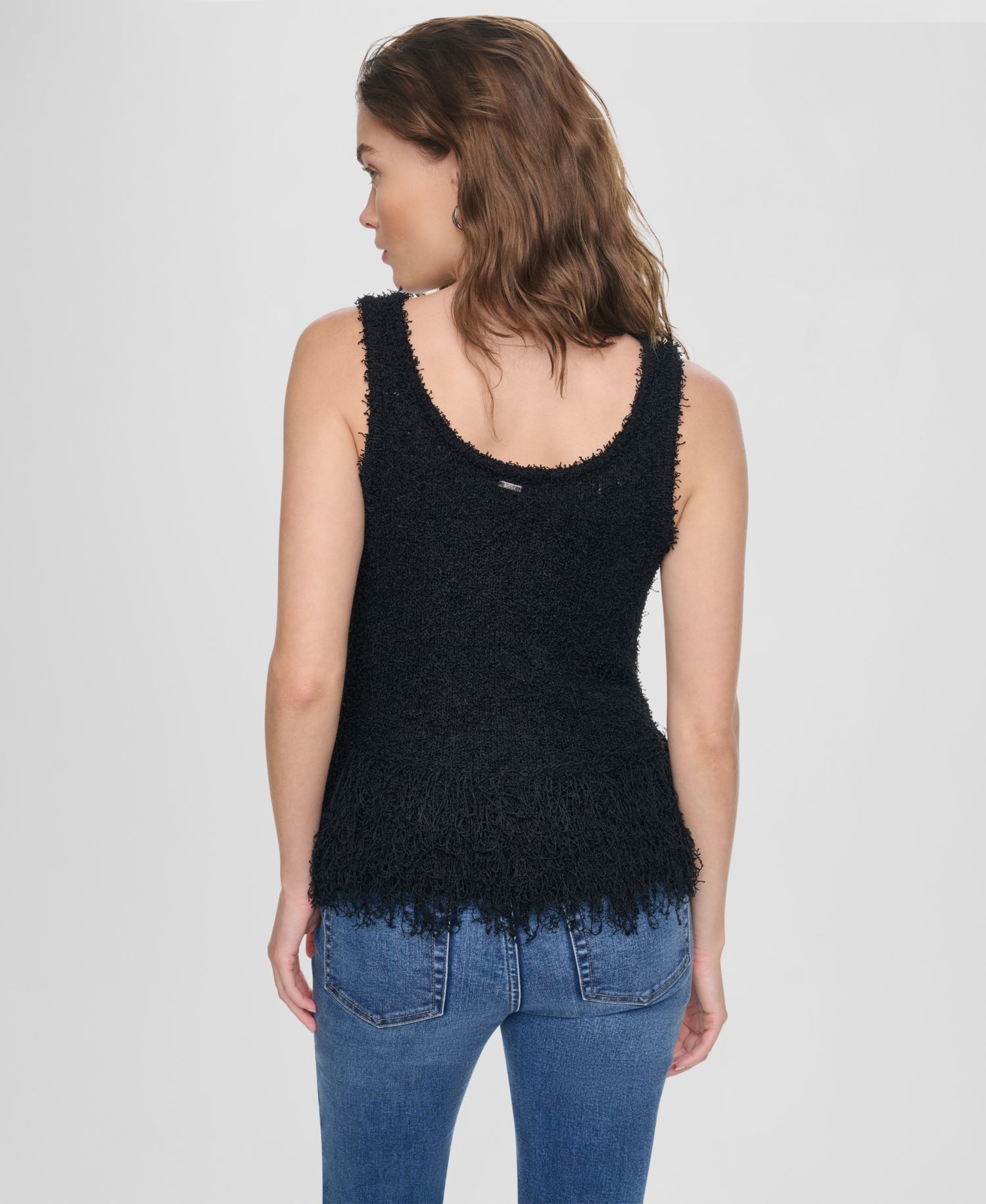 Women's Sleeveless Cropped Fringe Tank Top