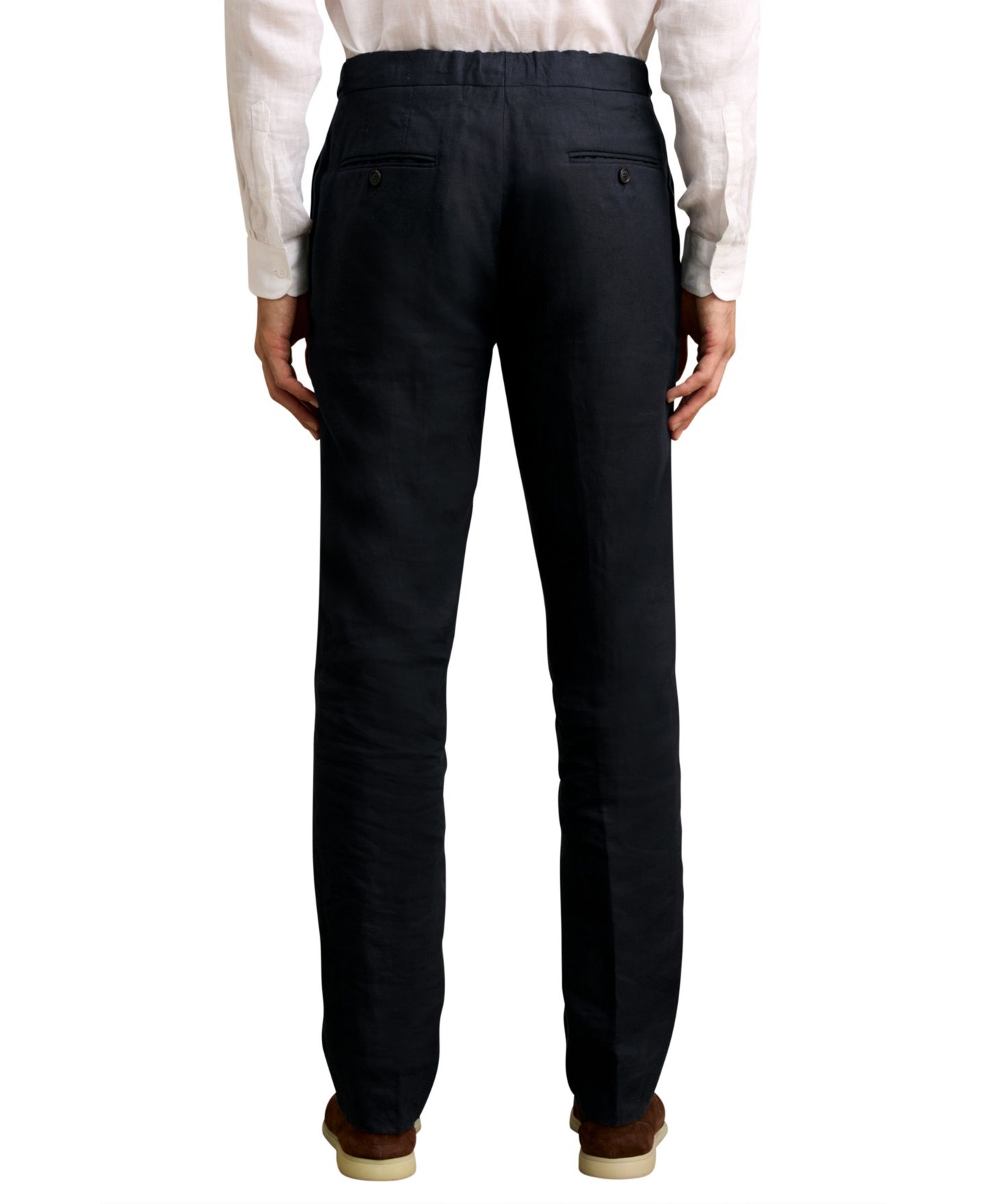 Мужские брюки REISS Kin Tailored-Fit Linen, цвет: Тёмно-синий — фото 5