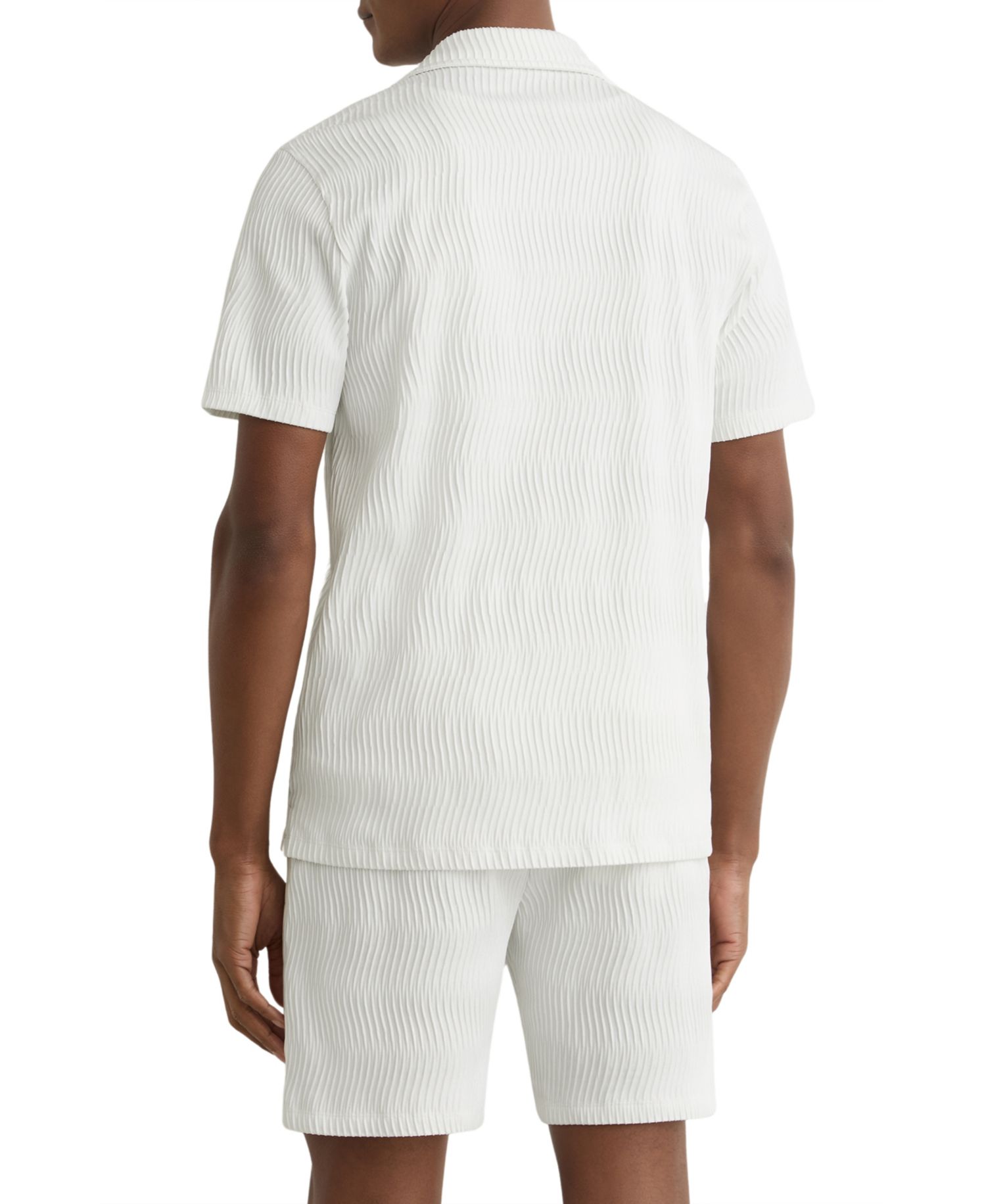 Men's Aleo Textured-Wave Cuban-Collar Shirt