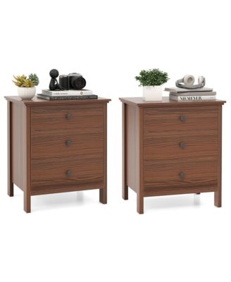 Set of 2 Nightstand Beside End Side Table Accent Table