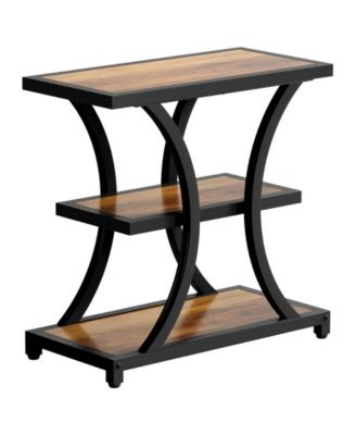 3-Tier End Table with Geometric Design for Living Room