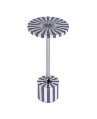 Zane Brass and Bone Inlay Side Round Side Table