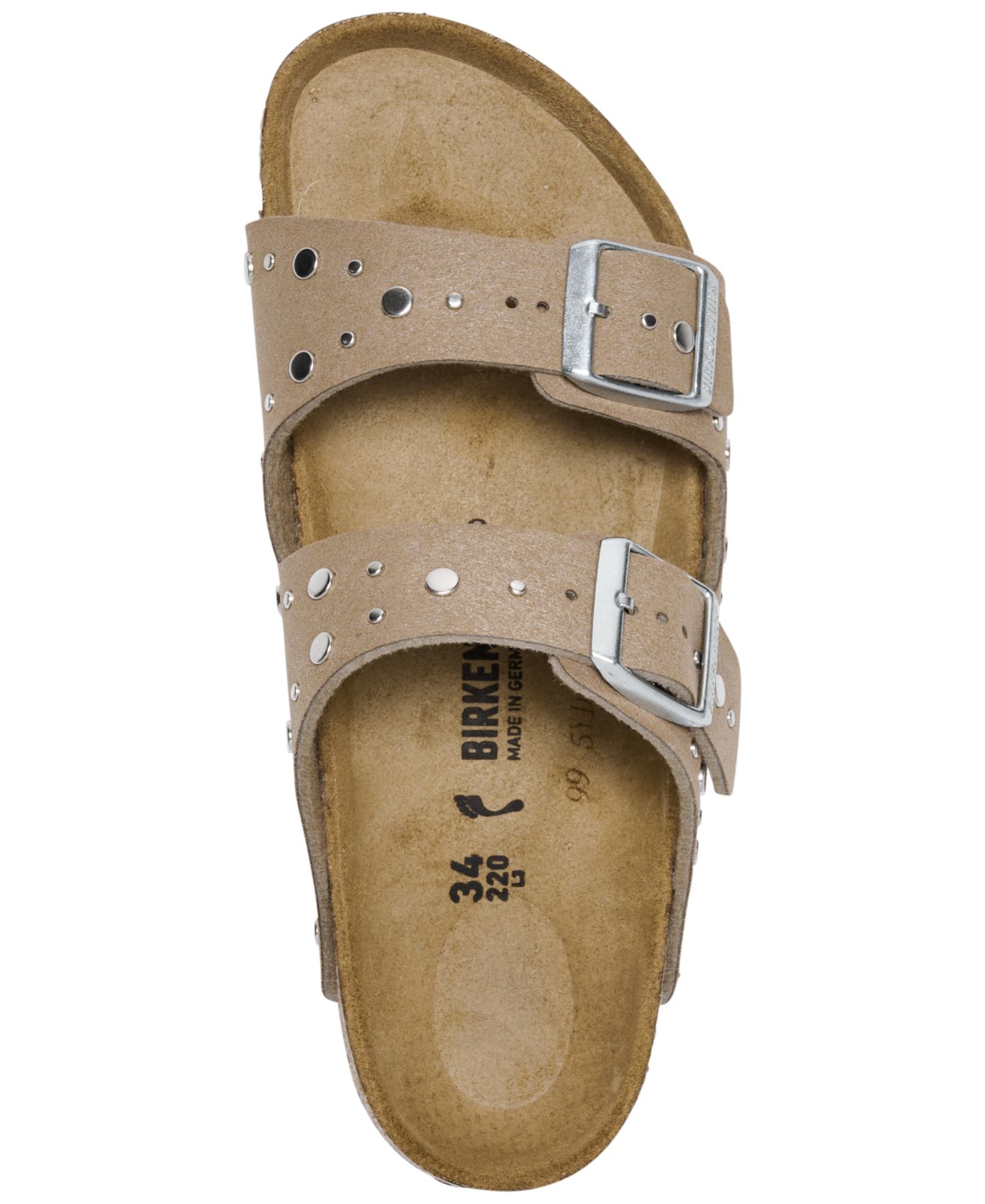 Сандалии Birkenstock Arizona Rivets Suede Leather Sandals from Finish Line для девочек, цвет: Мягкий серый — фото 5