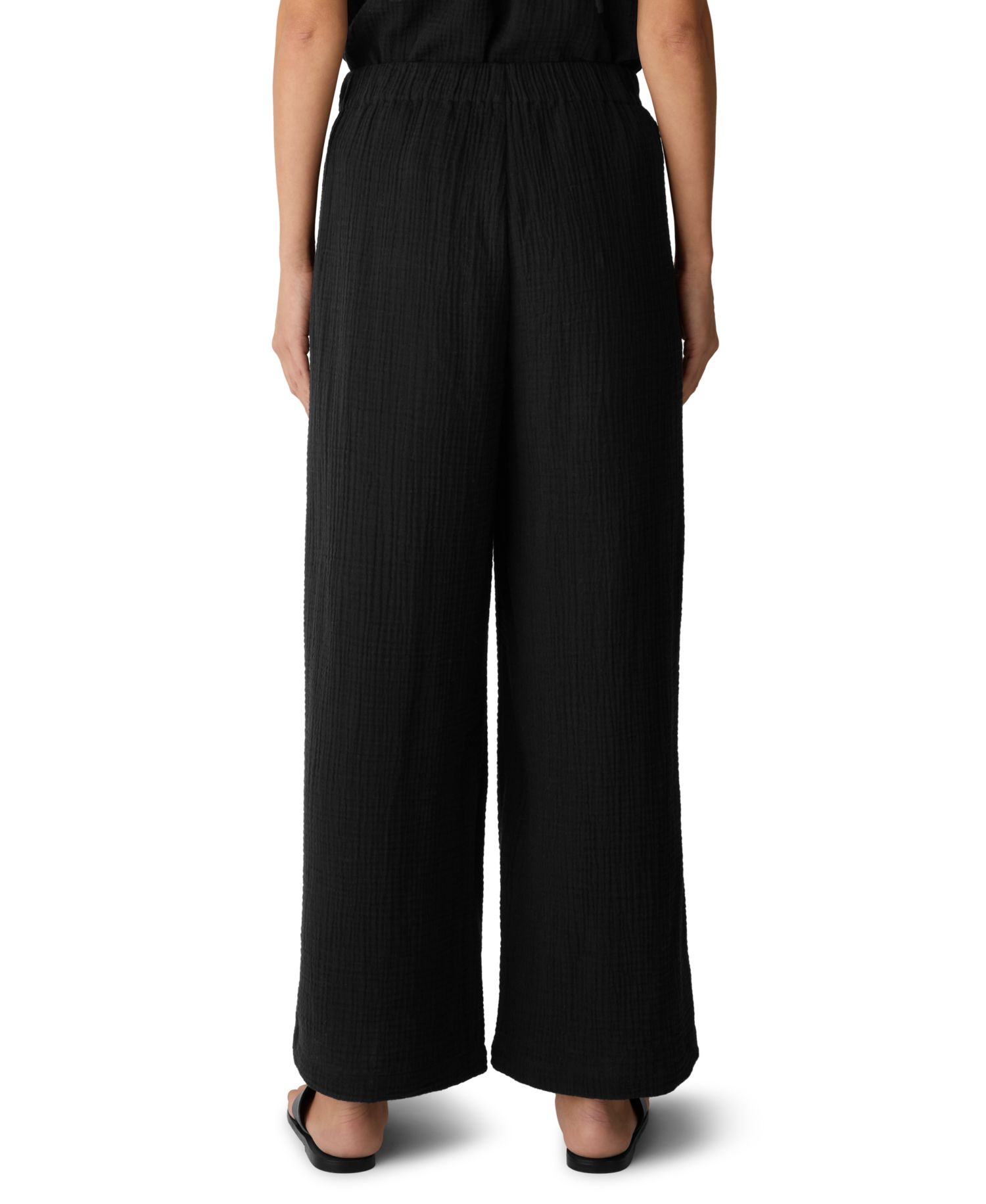 Women's Cotton High-Rise Wide-Leg Pants