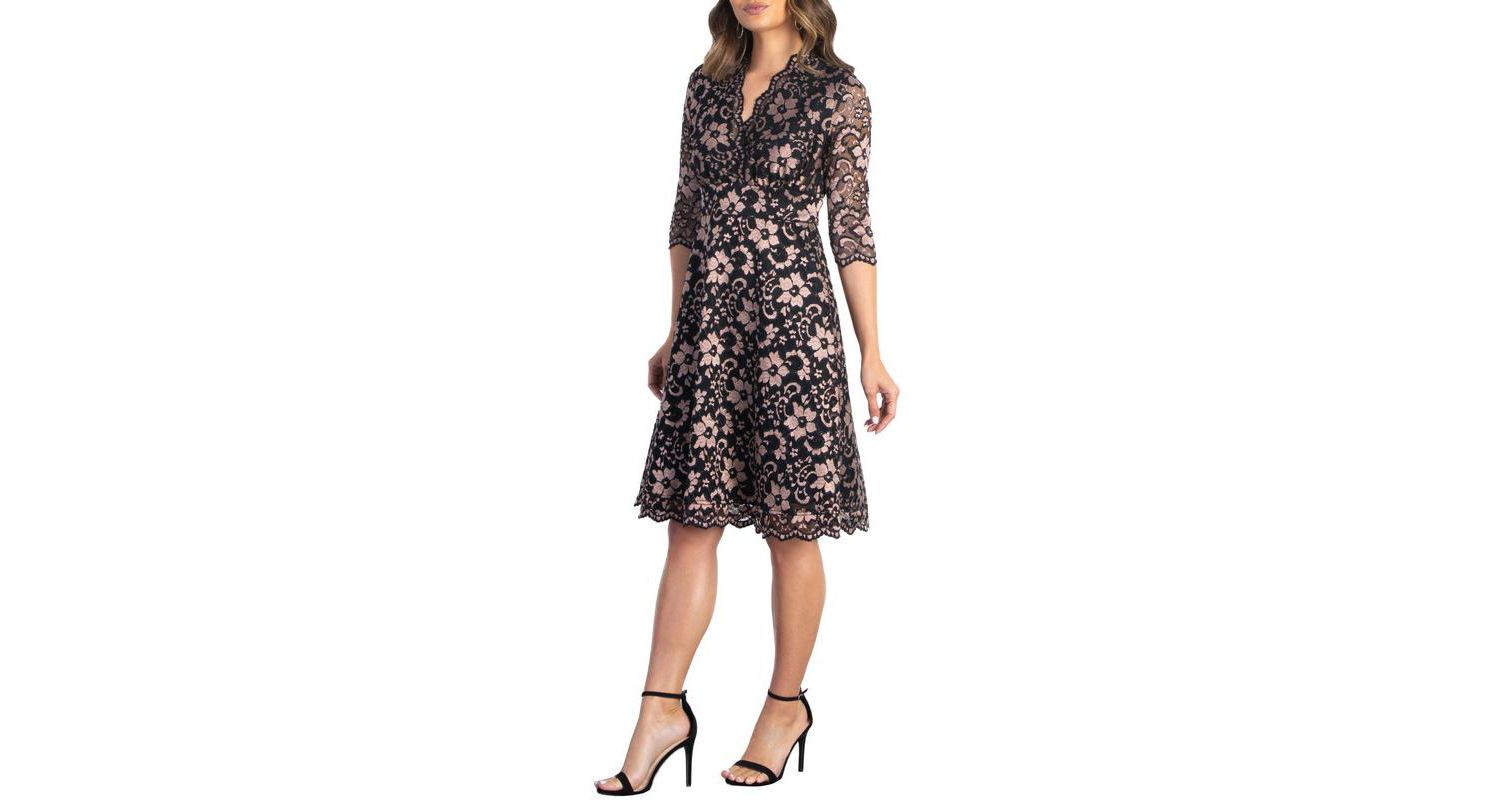 Women's Mon Cherie Floral Lace Cocktail Dress