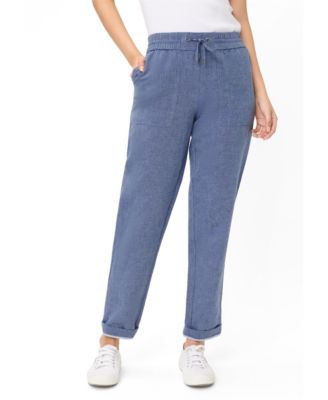 Women's Cotton-Linen Blend Cropped Pant
