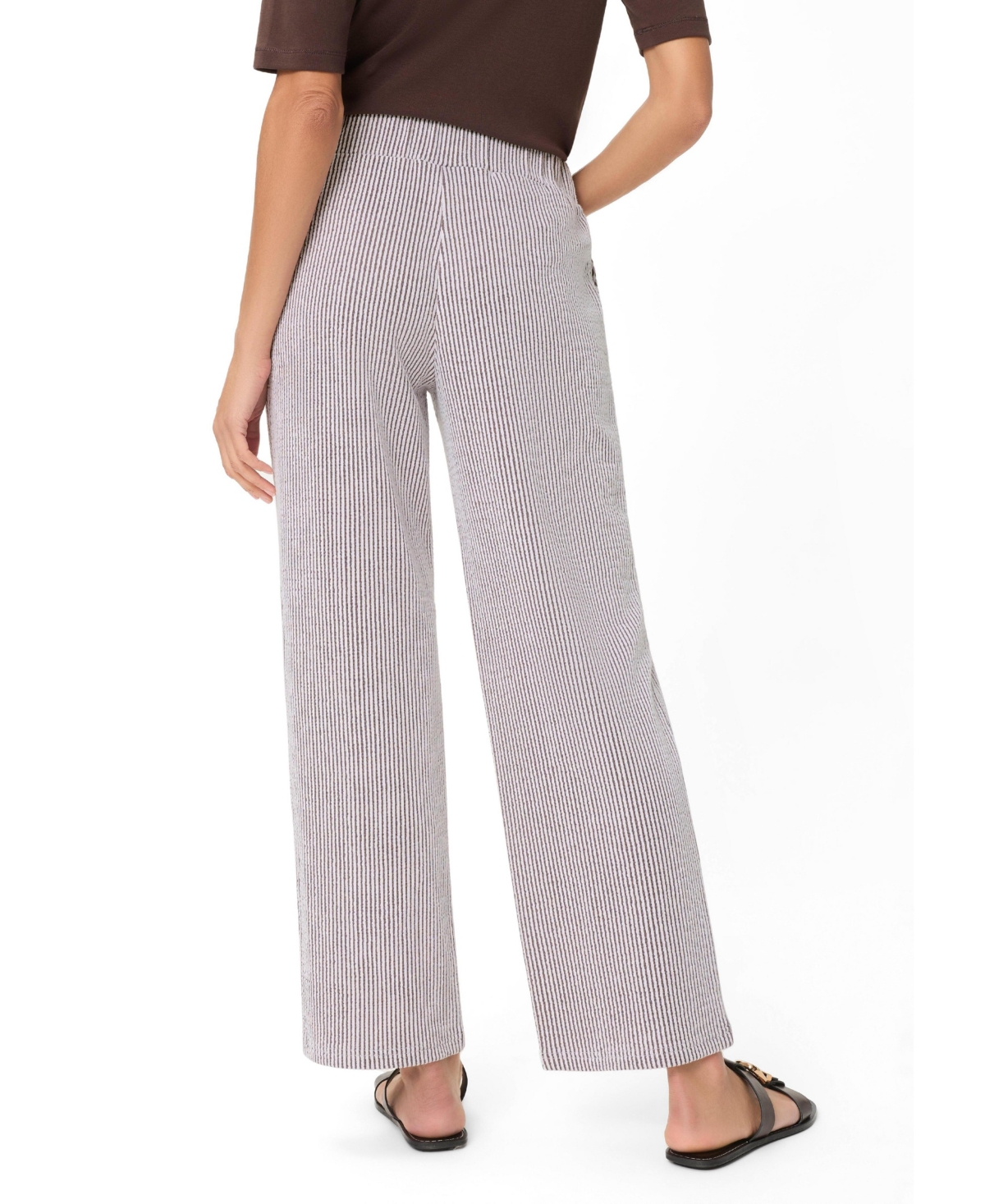Olsen Women's Anna Fit Wide Leg Seersucker Pant