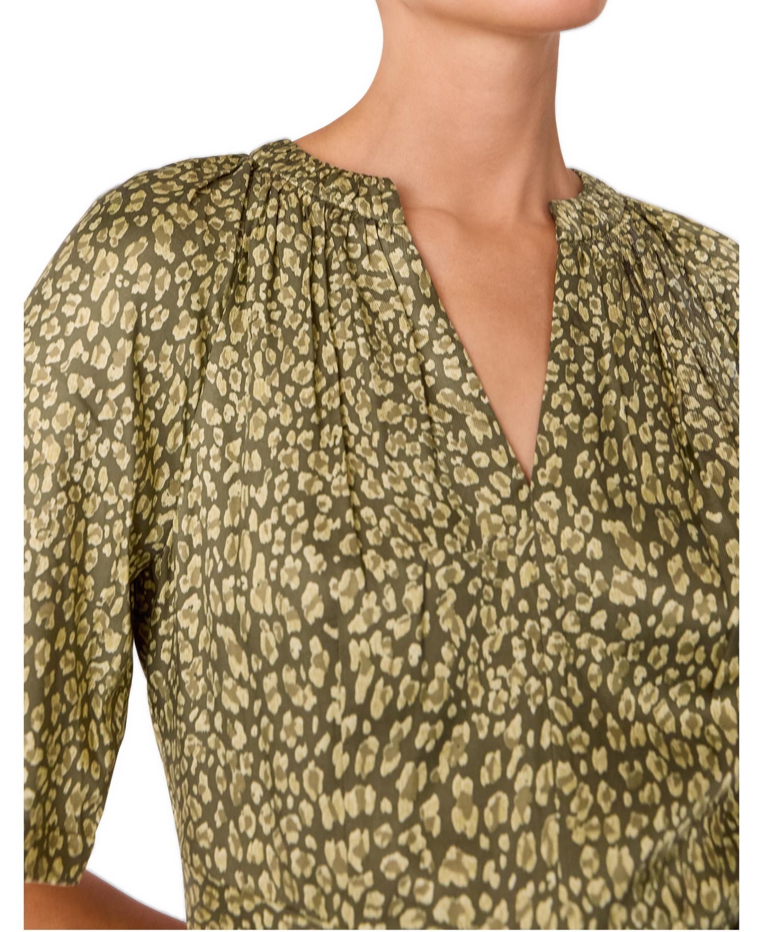 Women's Leopard Short Sleeve Midi Dress