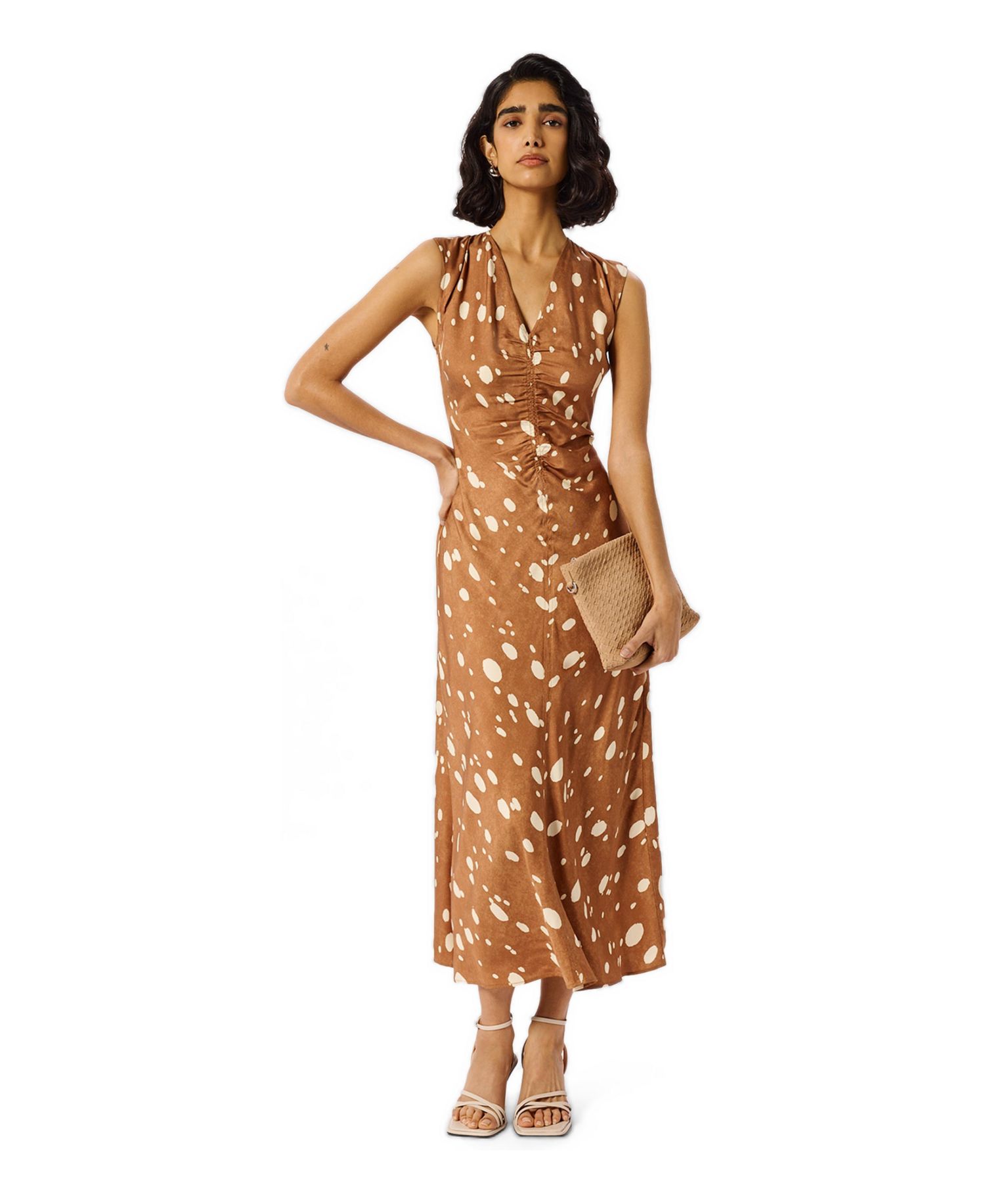 Women's Deer Spot Viscose Midi Dress