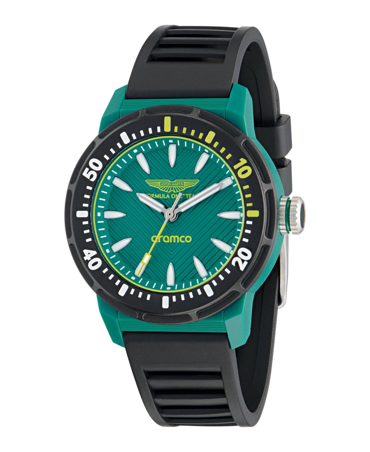 Мужские часы Aston Martin F1 PDK 3 Hand Quartz Black Silicone 40mm — фото 4