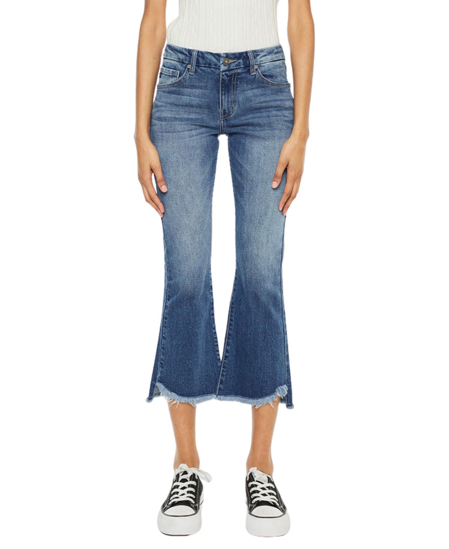 Women's Aida Mid Rise Cropped Flare Jeans