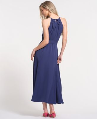 isaac mizrahi maxi dress Isaac Mizrahi Women's Sleeveless Halter Neck Maxi Dress - Navy