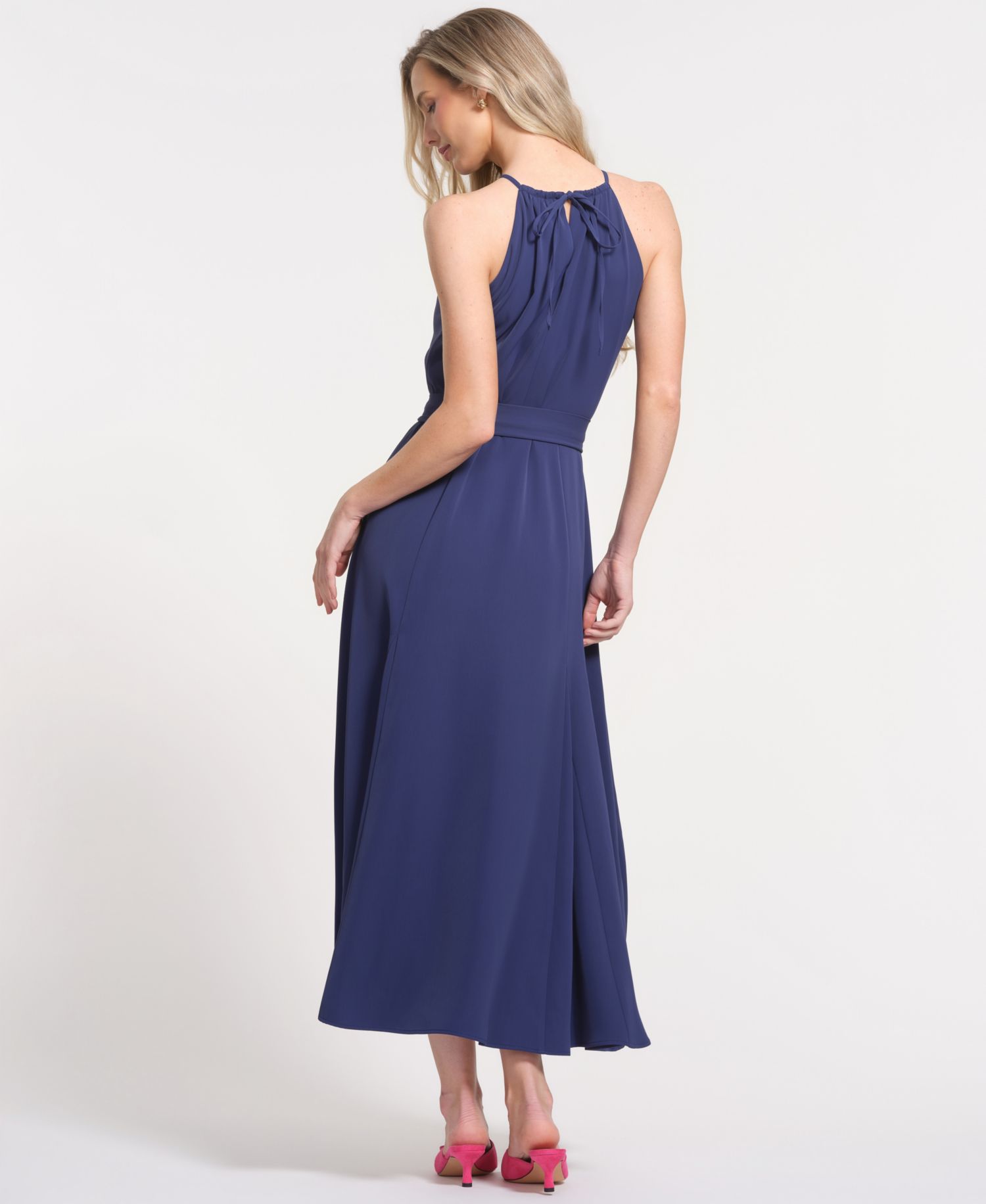 Women's Sleeveless Halter Neck Maxi Dress